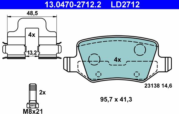 ATE 13.0470-2712.2 - Set placute frana,frana disc aaoparts.ro