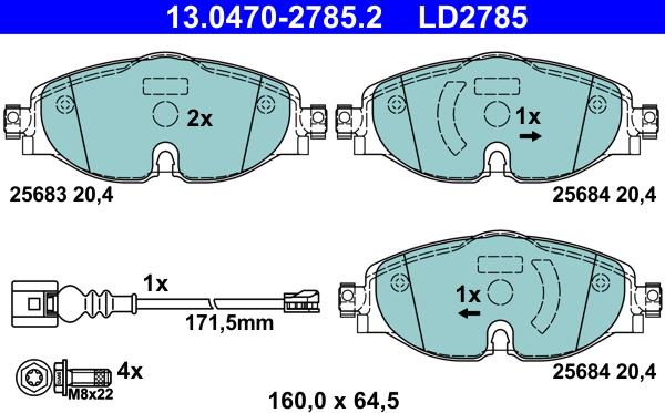 ATE 13.0470-2785.2 - Set placute frana,frana disc aaoparts.ro