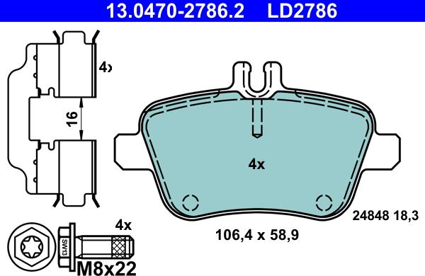 ATE 13.0470-2786.2 - Set placute frana,frana disc aaoparts.ro