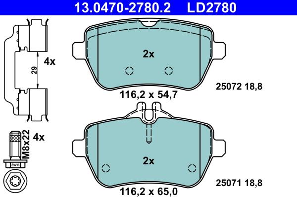 ATE 13.0470-2780.2 - Set placute frana,frana disc aaoparts.ro