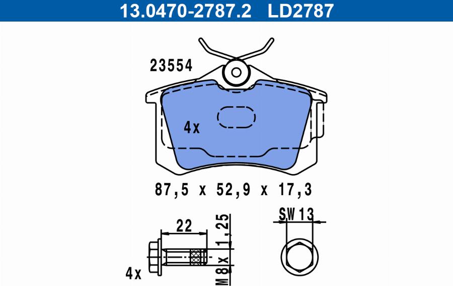 ATE 13.0470-2787.2 - Set placute frana,frana disc aaoparts.ro