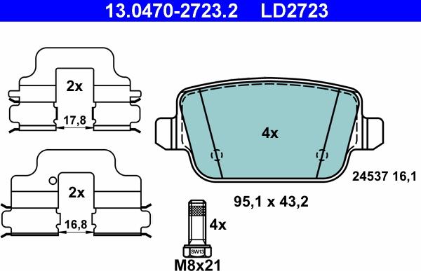 ATE 13.0470-2723.2 - Set placute frana,frana disc aaoparts.ro