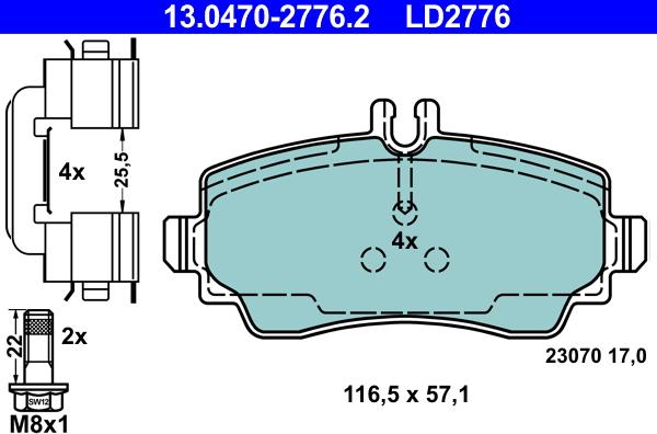 ATE 13.0470-2776.2 - Set placute frana,frana disc aaoparts.ro