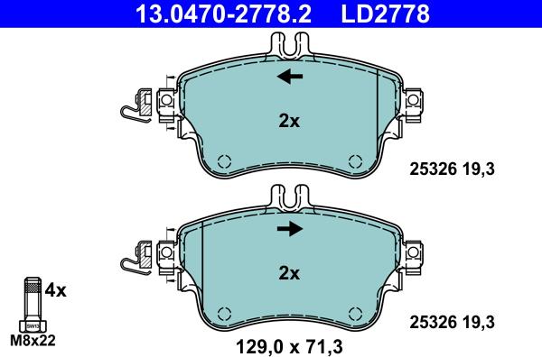 ATE 13.0470-2778.2 - Set placute frana,frana disc aaoparts.ro