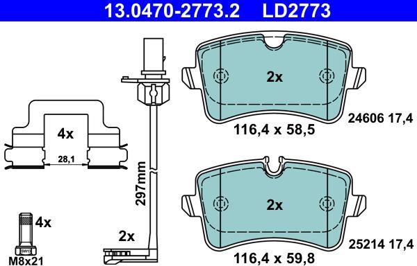 ATE 13.0470-2773.2 - Set placute frana,frana disc aaoparts.ro