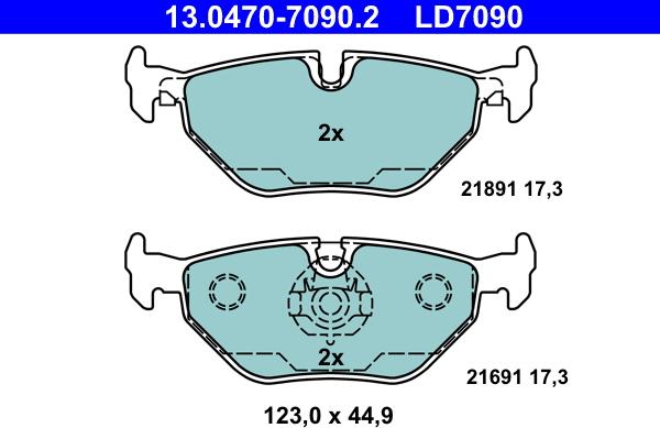 ATE 13.0470-7090.2 - Set placute frana,frana disc aaoparts.ro