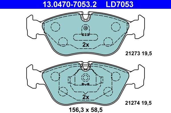 ATE 13.0470-7053.2 - Set placute frana,frana disc aaoparts.ro