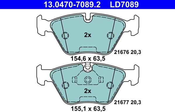 ATE 13.0470-7089.2 - Set placute frana,frana disc aaoparts.ro