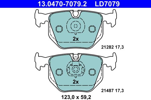 ATE 13.0470-7079.2 - Set placute frana,frana disc aaoparts.ro