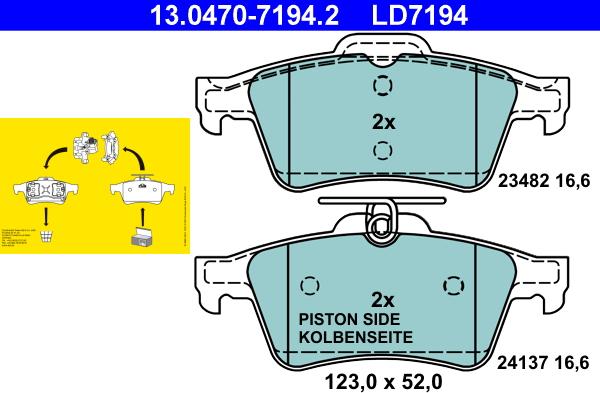 ATE 13.0470-7194.2 - Set placute frana,frana disc aaoparts.ro