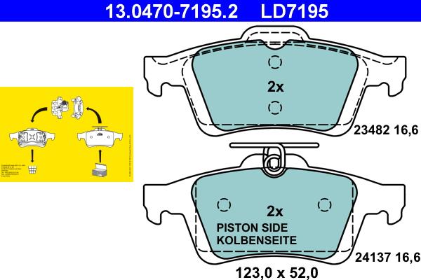 ATE 13.0470-7195.2 - Set placute frana,frana disc aaoparts.ro