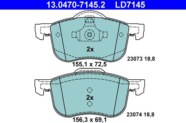 ATE 13.0470-7145.2 - Set placute frana,frana disc aaoparts.ro