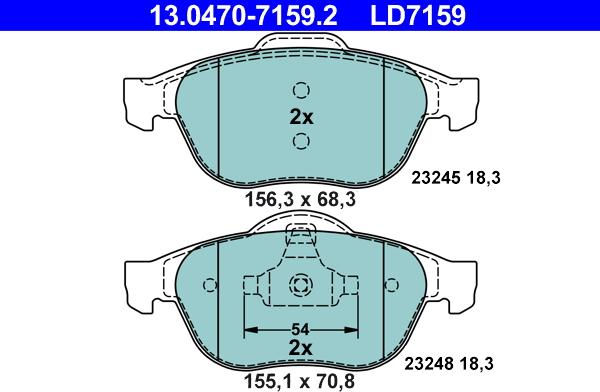 ATE 13.0470-7159.2 - Set placute frana,frana disc aaoparts.ro