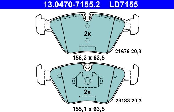 ATE 13.0470-7155.2 - Set placute frana,frana disc aaoparts.ro