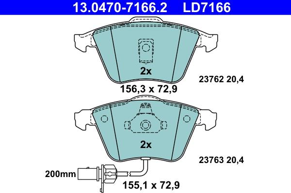 ATE 13.0470-7166.2 - Set placute frana,frana disc aaoparts.ro