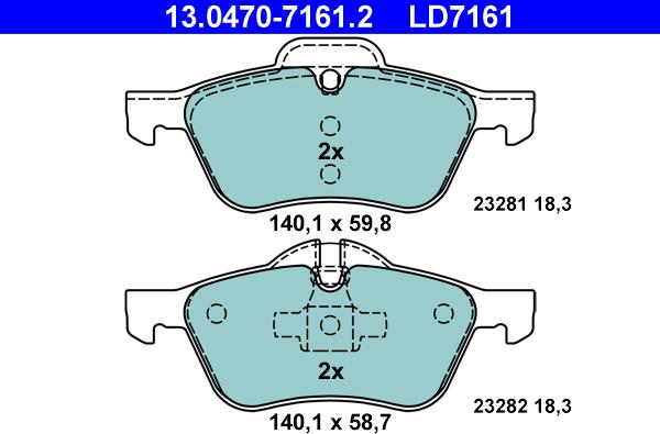 ATE 13.0470-7161.2 - Set placute frana,frana disc aaoparts.ro