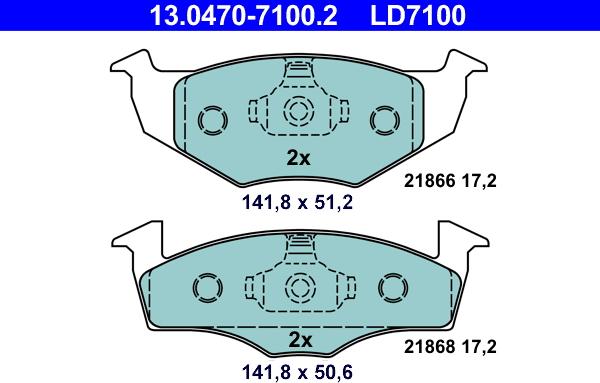 ATE 13.0470-7100.2 - Set placute frana,frana disc aaoparts.ro