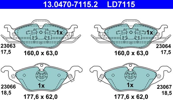 ATE 13.0470-7115.2 - Set placute frana,frana disc aaoparts.ro