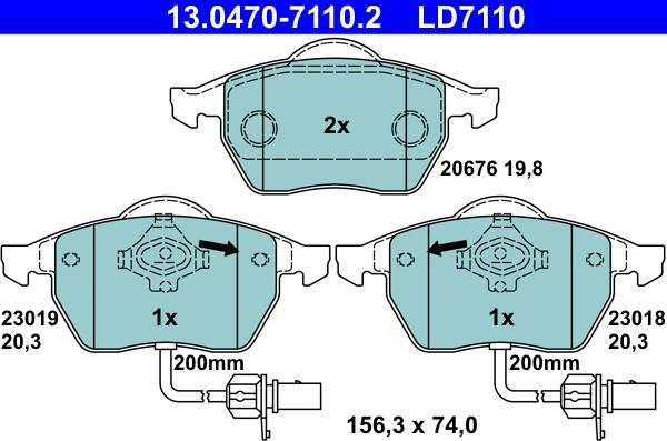 ATE 13.0470-7110.2 - Set placute frana,frana disc aaoparts.ro