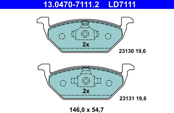 ATE 13.0470-7111.2 - Set placute frana,frana disc aaoparts.ro