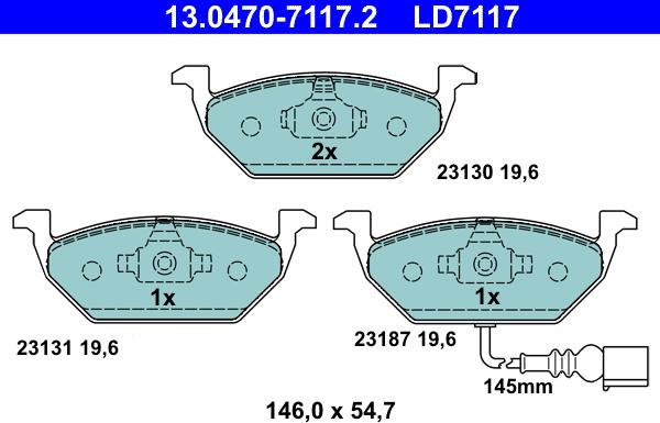 ATE 13.0470-7117.2 - Set placute frana,frana disc aaoparts.ro