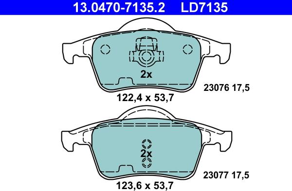 ATE 13.0470-7135.2 - Set placute frana,frana disc aaoparts.ro