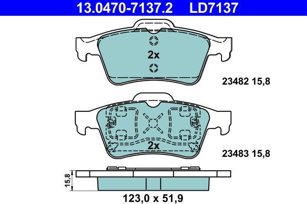 ATE 13.0470-7137.2 - Set placute frana,frana disc aaoparts.ro