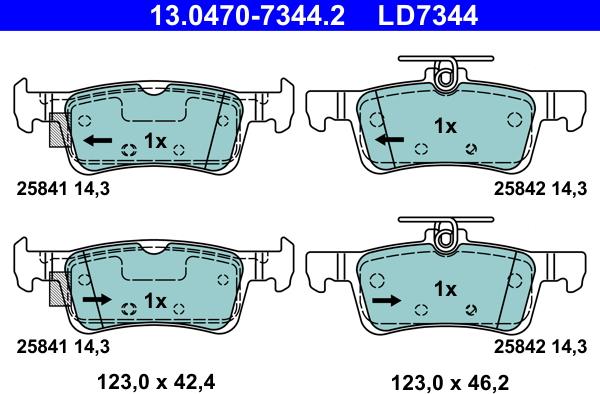 ATE 13.0470-7344.2 - Set placute frana,frana disc aaoparts.ro