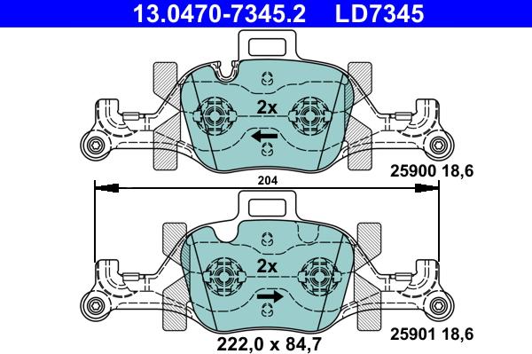 ATE 13.0470-7345.2 - Set placute frana,frana disc aaoparts.ro