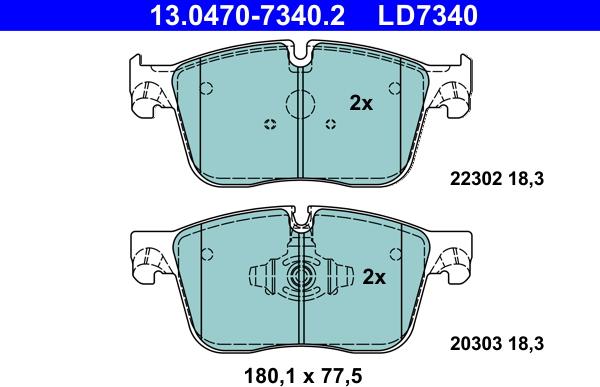 ATE 13.0470-7340.2 - Set placute frana,frana disc aaoparts.ro