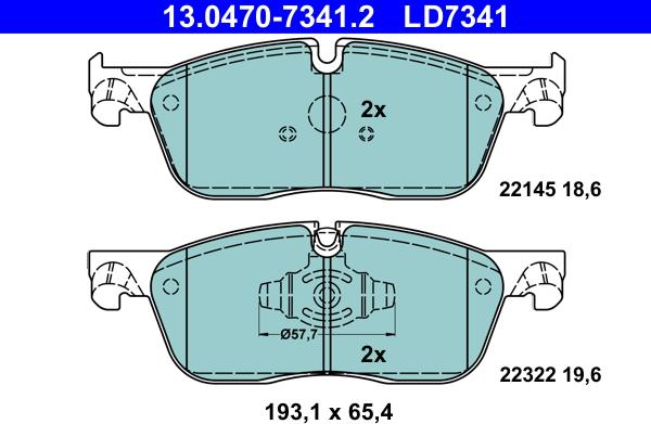 ATE 13.0470-7341.2 - Set placute frana,frana disc aaoparts.ro