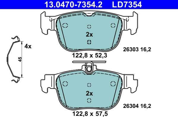 ATE 13.0470-7354.2 - Set placute frana,frana disc aaoparts.ro