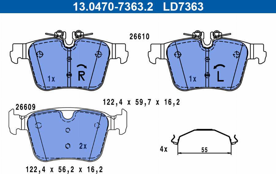 ATE 13.0470-7363.2 - Set placute frana,frana disc aaoparts.ro