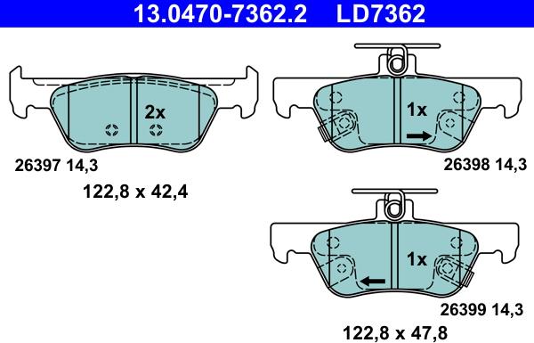 ATE 13.0470-7362.2 - Set placute frana,frana disc aaoparts.ro