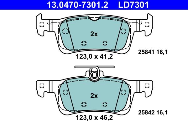 ATE 13.0470-7301.2 - Set placute frana,frana disc aaoparts.ro