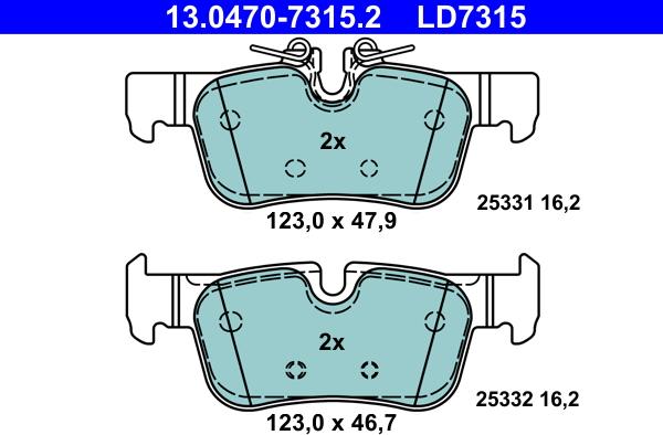 ATE 13.0470-7315.2 - Set placute frana,frana disc aaoparts.ro