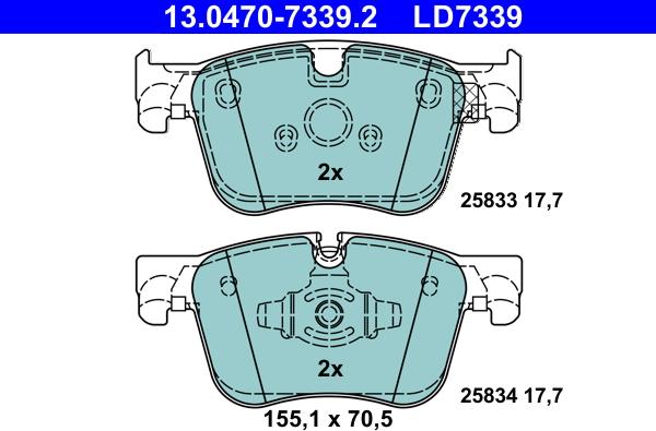 ATE 13.0470-7339.2 - Set placute frana,frana disc aaoparts.ro