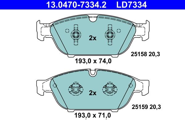 ATE 13.0470-7334.2 - Set placute frana,frana disc aaoparts.ro