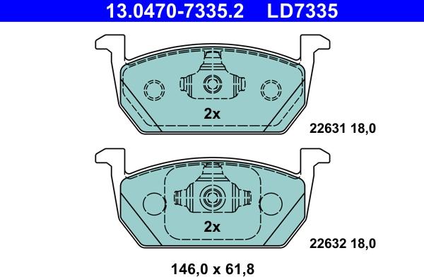 ATE 13.0470-7335.2 - Set placute frana,frana disc aaoparts.ro