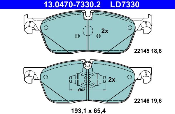 ATE 13.0470-7330.2 - Set placute frana,frana disc aaoparts.ro