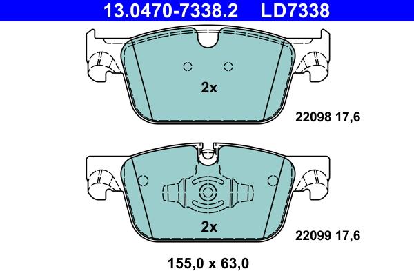 ATE 13.0470-7338.2 - Set placute frana,frana disc aaoparts.ro