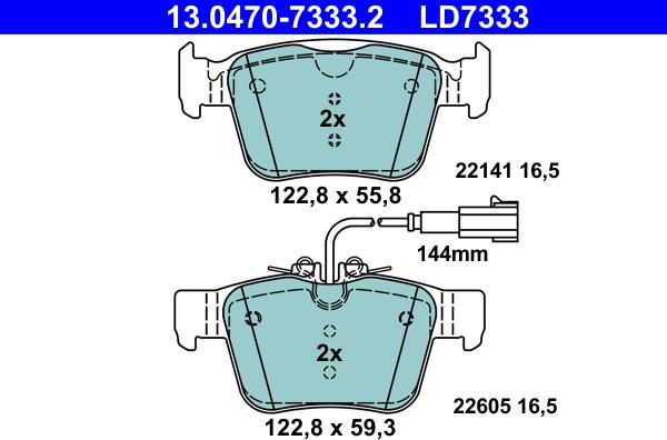 ATE 13.0470-7333.2 - Set placute frana,frana disc aaoparts.ro