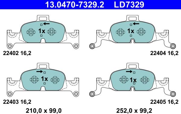 ATE 13.0470-7329.2 - Set placute frana,frana disc aaoparts.ro