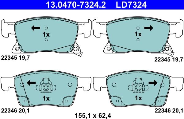 ATE 13.0470-7324.2 - Set placute frana,frana disc aaoparts.ro