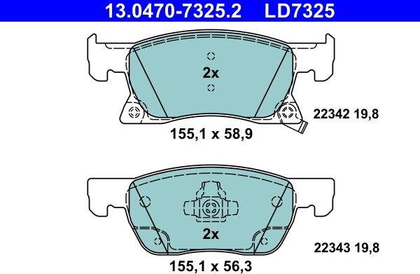 ATE 13.0470-7325.2 - Set placute frana,frana disc aaoparts.ro