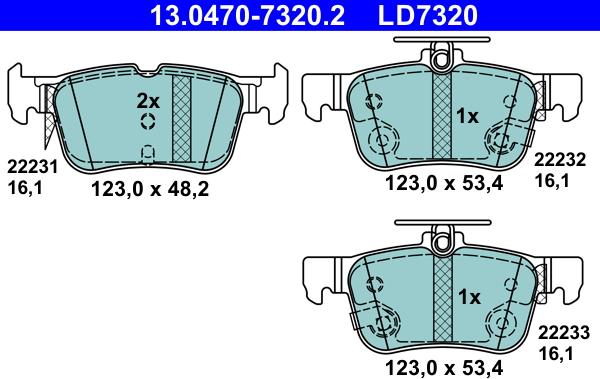 ATE 13.0470-7320.2 - Set placute frana,frana disc aaoparts.ro