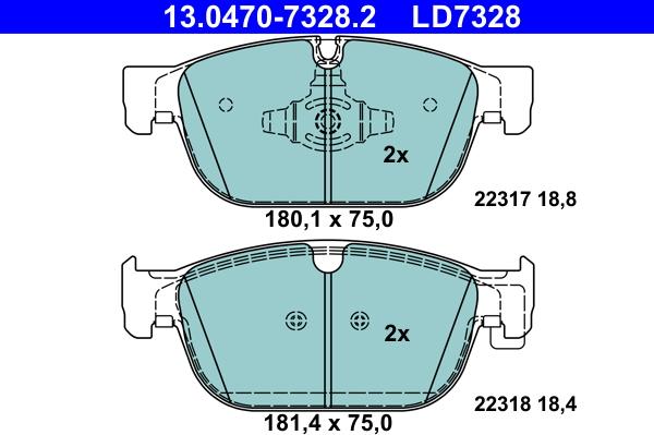 ATE 13.0470-7328.2 - Set placute frana,frana disc aaoparts.ro