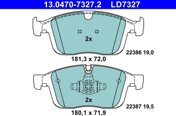 ATE 13.0470-7327.2 - Set placute frana,frana disc aaoparts.ro