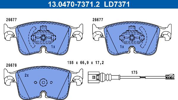 ATE 13.0470-7371.2 - Set placute frana,frana disc aaoparts.ro