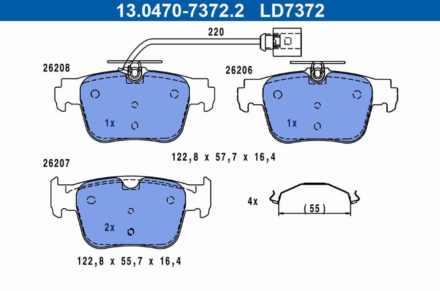 ATE 13.0470-7372.2 - Set placute frana,frana disc aaoparts.ro